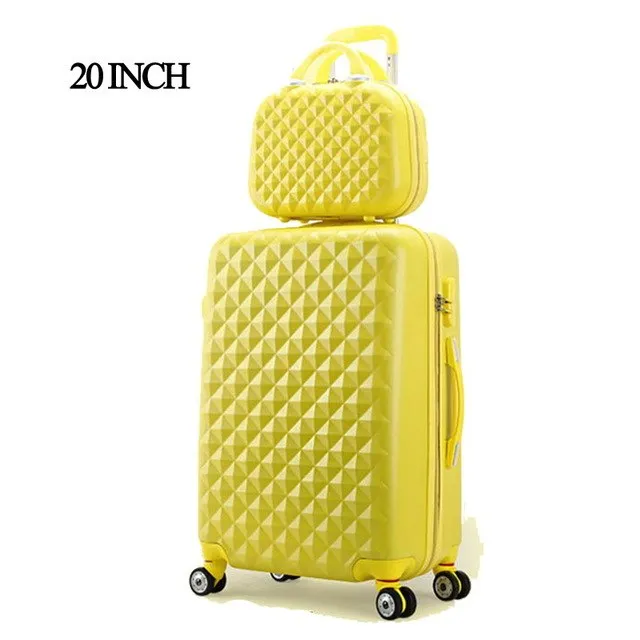 20" 12"Hot Sales Diamond Lines Trolley Suitcase Set/Travell Case Luggage/Pull Rod Trunk Rolling