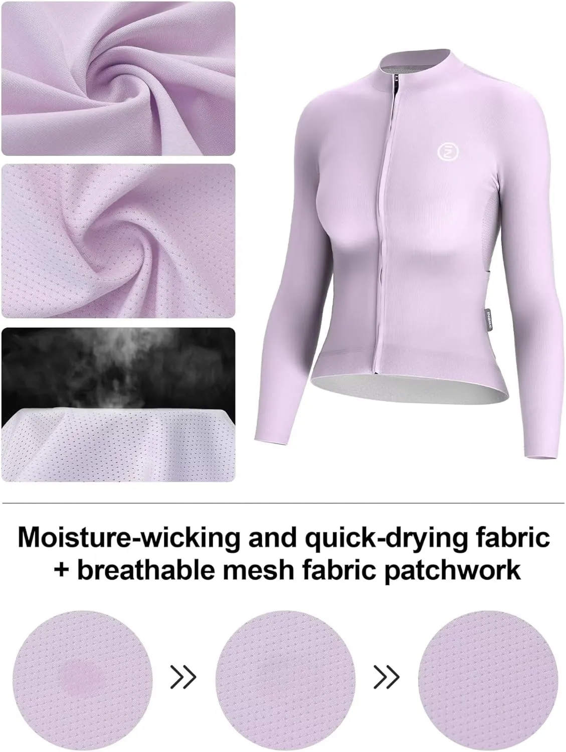 INBIKE Cycling Jersey Women Long Sleeve, Breathable Bike Shirts with Pockets, Bicycle Clothing for Road Biking Riding