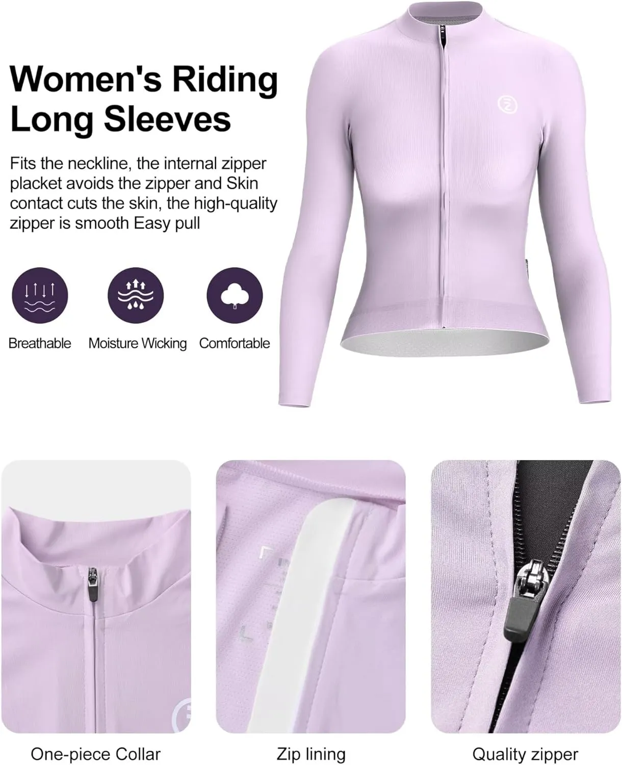 INBIKE Cycling Jersey Women Long Sleeve, Breathable Bike Shirts with Pockets, Bicycle Clothing for Road Biking Riding