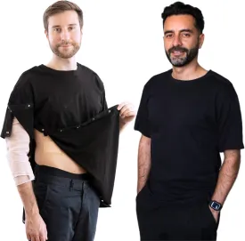 Inspired Comforts Unisex Right Shoulder & Side Access Post Surgery & Rehab Snap Shirt