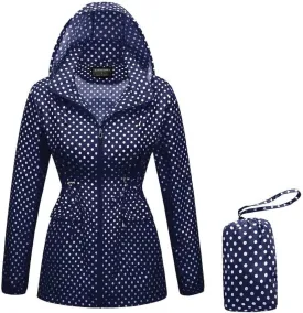 Kinsyoma Women's Waterproof Rain Jacket Lightweight Packable Raincoat Outdoor Hooded Windbreaker for Hiking Travel