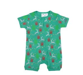 Korango Xmas short sleeve zip romper
