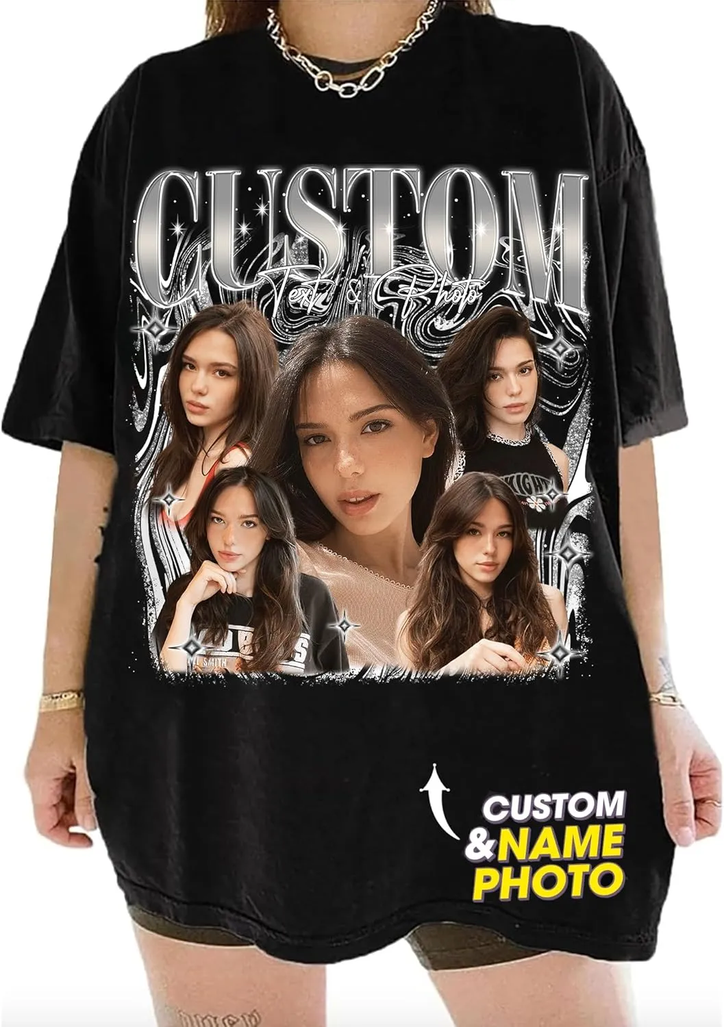 NAZENTI Custom Bootleg Tee, Retro Rap Tee, Photo Shirt, Valentine's Gift