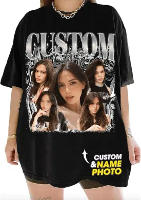 NAZENTI Custom Bootleg Tee, Retro Rap Tee, Photo Shirt, Valentine's Gift