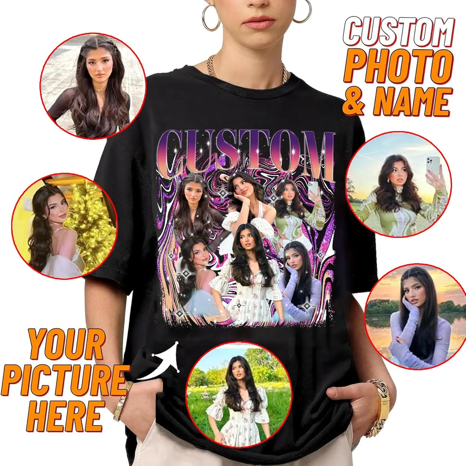 NAZENTI Custom Bootleg Tee, Retro Rap Tee, Photo Shirt, Valentine's Gift
