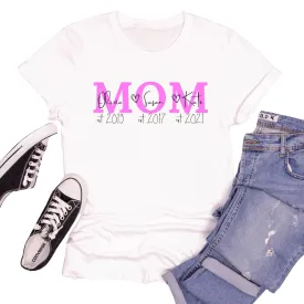 Personalized Mom Shirt with Kids Names and Year, Custom Mama T-Shirt, Mothers Day Gift for Mom, Custom Name Family Tee
