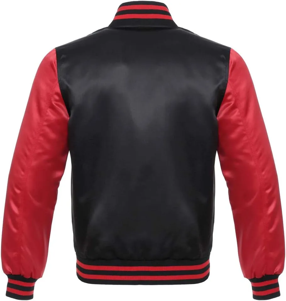 Stewart & Strauss Original Satin Bomber Jacket Since 1977 (19 Team Colors) Satin XXS to 6XL,Original