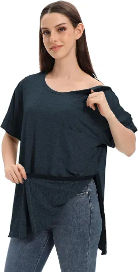 Unisex Post Shoulder Surgery Shirts for Men Rotator Cuff Chest Recovery Shirt Women Full Snap Access Dialysis Chemo Clothing