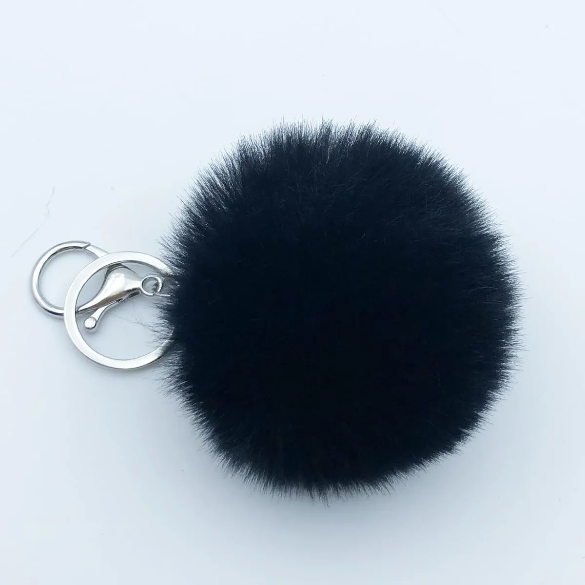 Unpafcxddyig 5 Pieces Poms Keychains Fluffy Ball Faux Fur Pom Pom Keyring for Women