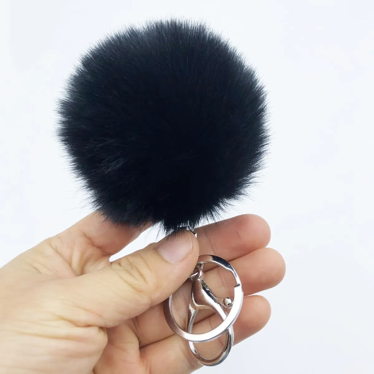 Unpafcxddyig 5 Pieces Poms Keychains Fluffy Ball Faux Fur Pom Pom Keyring for Women