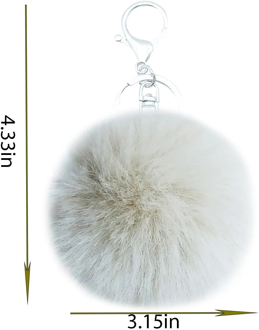 Unpafcxddyig 5 Pieces Poms Keychains Fluffy Ball Faux Fur Pom Pom Keyring for Women