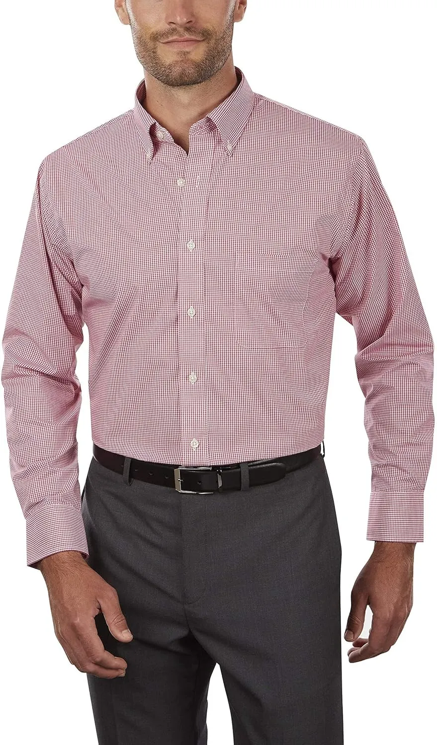 Van Heusen Men's Regular Fit Gingham Button Down Collar Dress Shirt - Amazon Exclusive