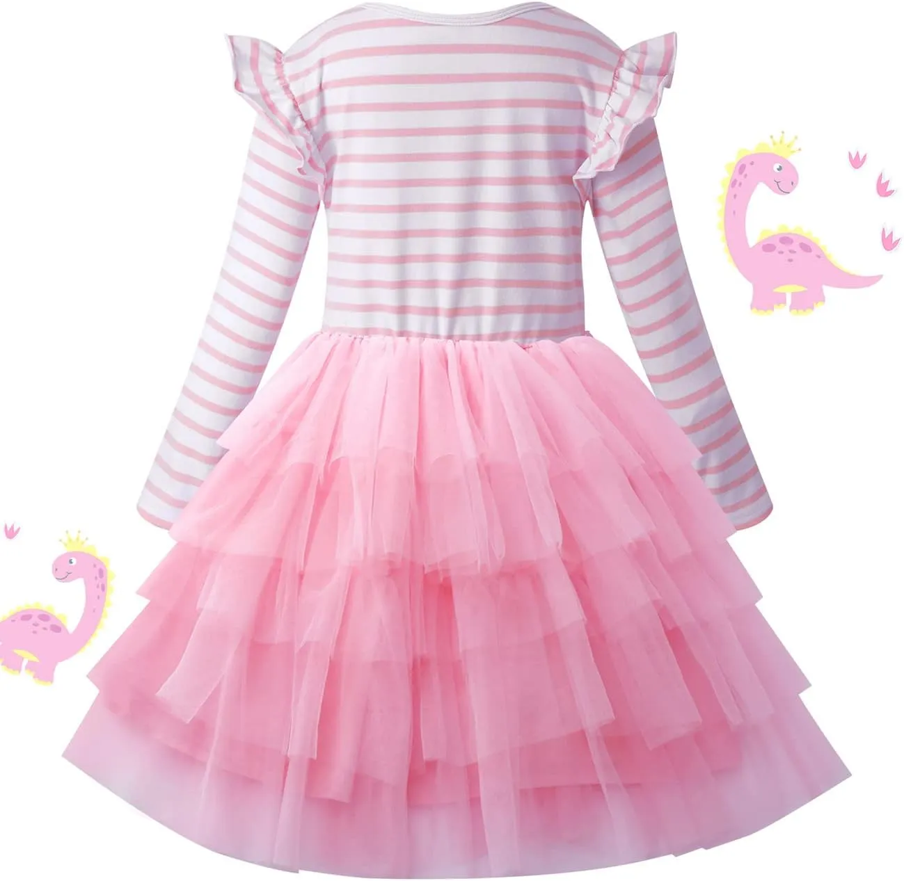 VASCHY Cute Girls Casual Autumn Spring Long-Sleeve Outfit, Toddler/Big Kid Girls Clothing Size 3-10T