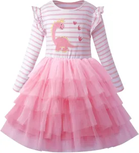 VASCHY Cute Girls Casual Autumn Spring Long-Sleeve Outfit, Toddler/Big Kid Girls Clothing Size 3-10T