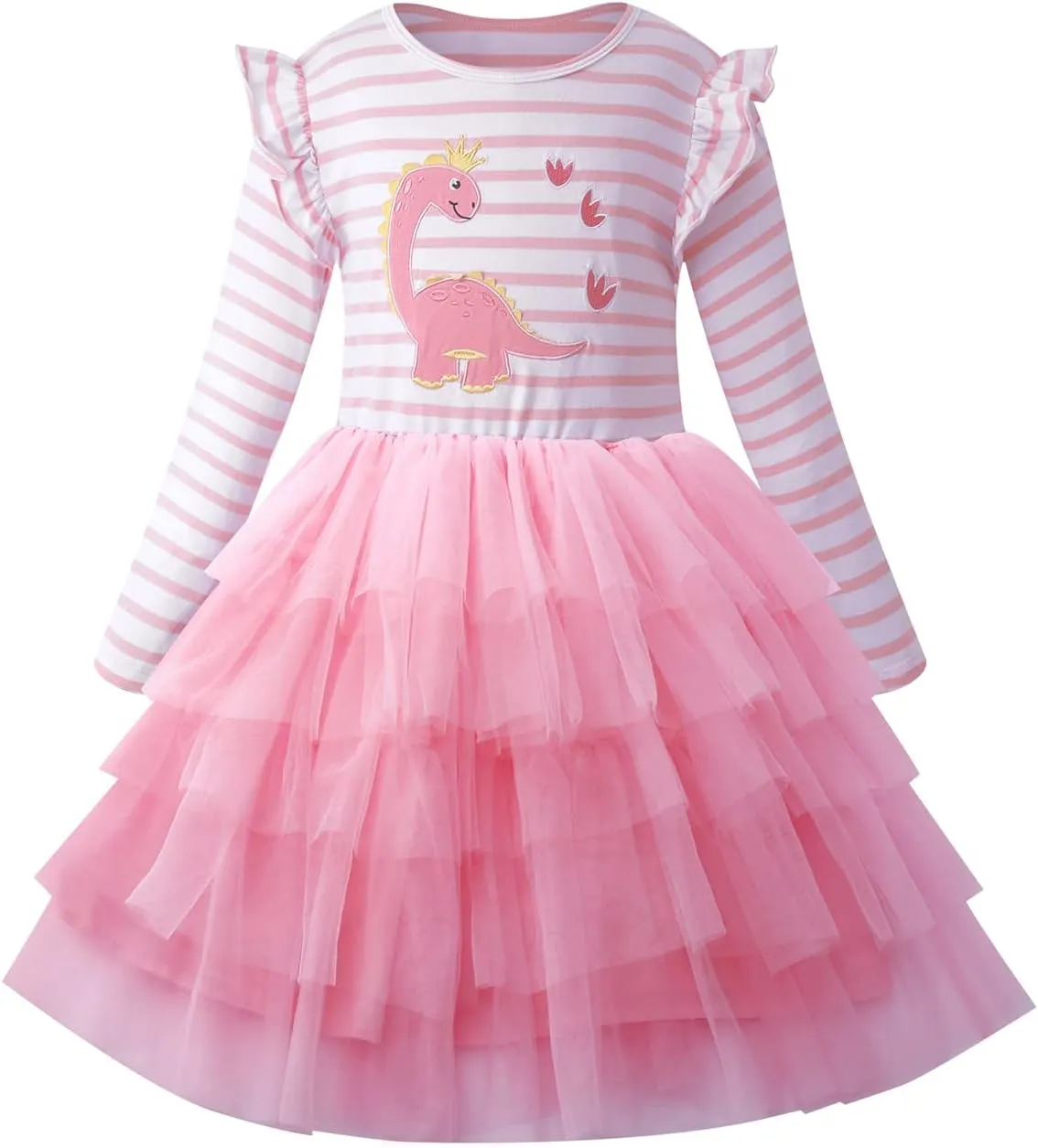 VASCHY Cute Girls Casual Autumn Spring Long-Sleeve Outfit, Toddler/Big Kid Girls Clothing Size 3-10T