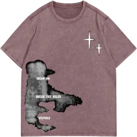 Verdusa Men's Letter Graphic Drop Shoulder T Shirts Casual Round Neck Tee Top