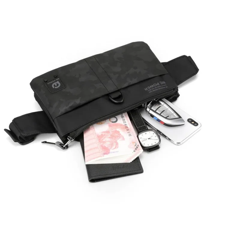 WEPOWER Men Casual Chest Bag Crossbody Bag Waterproof Outdoor Waist Pack(Black)