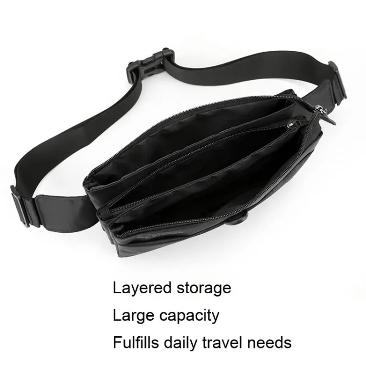 WEPOWER Men Casual Chest Bag Crossbody Bag Waterproof Outdoor Waist Pack(Black)