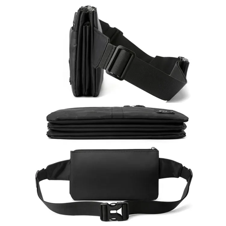 WEPOWER Men Casual Chest Bag Crossbody Bag Waterproof Outdoor Waist Pack(Black)