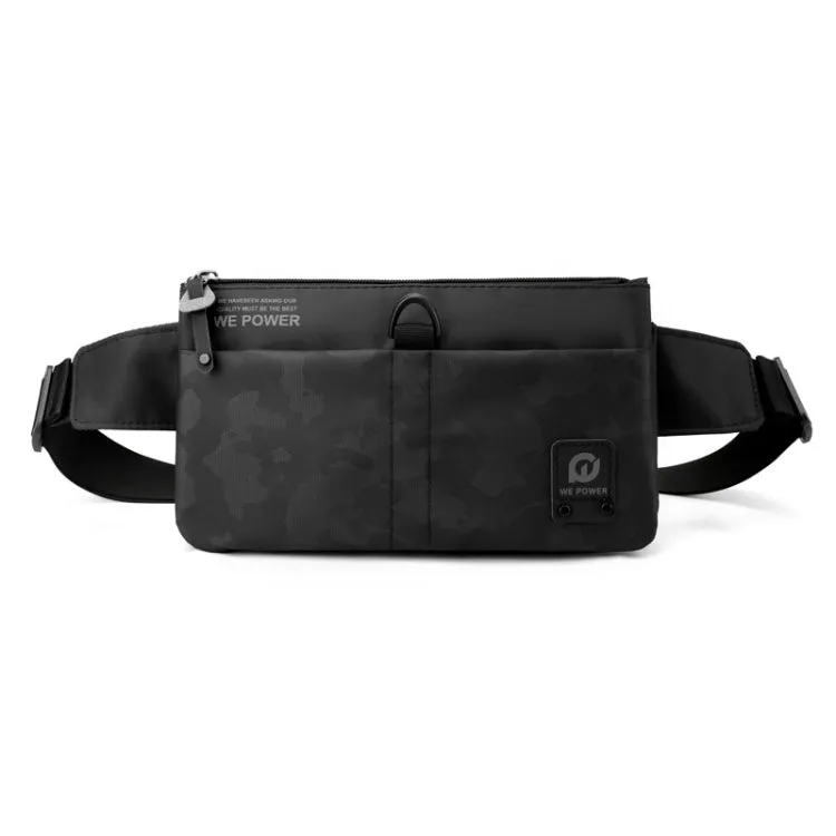 WEPOWER Men Casual Chest Bag Crossbody Bag Waterproof Outdoor Waist Pack(Black)
