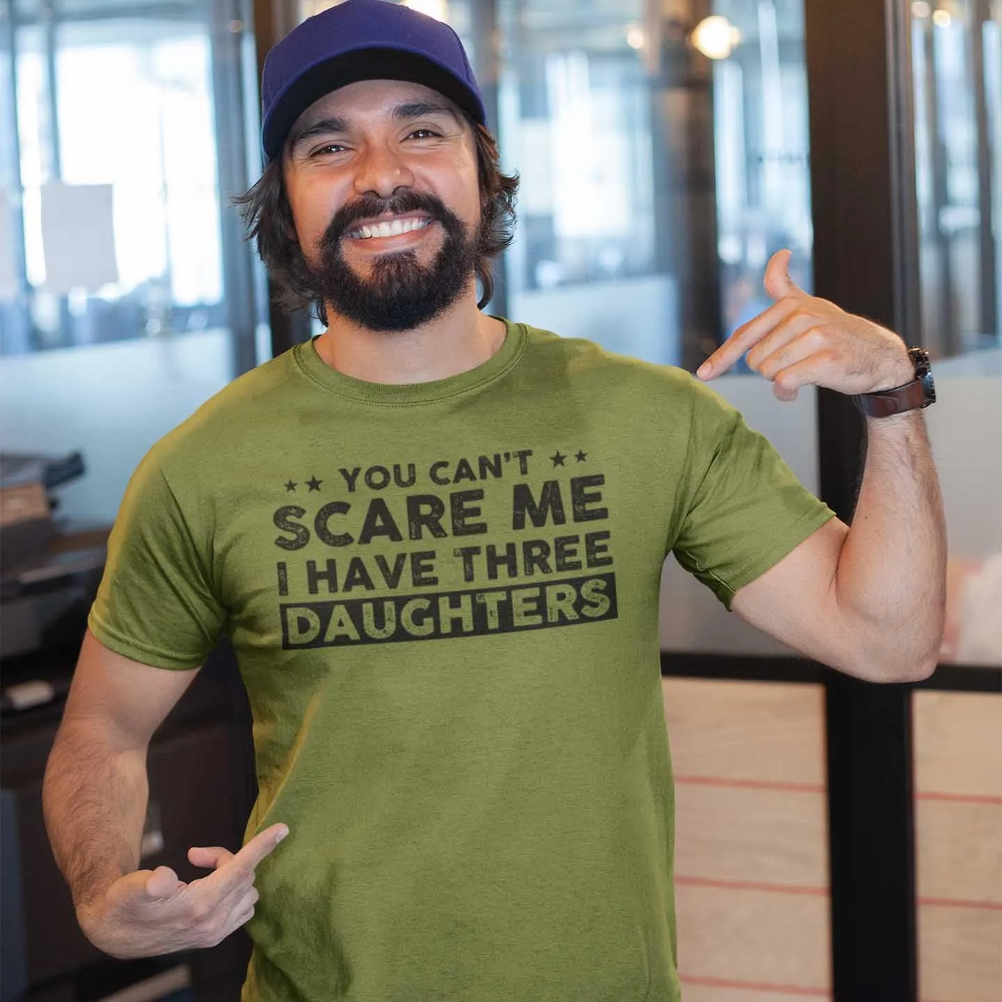 You Can't Scare Me, I Have Three Daughters, Funny Dad T-Shirt, Cute Joke Humor Men T Shirt Gifts for Daddy