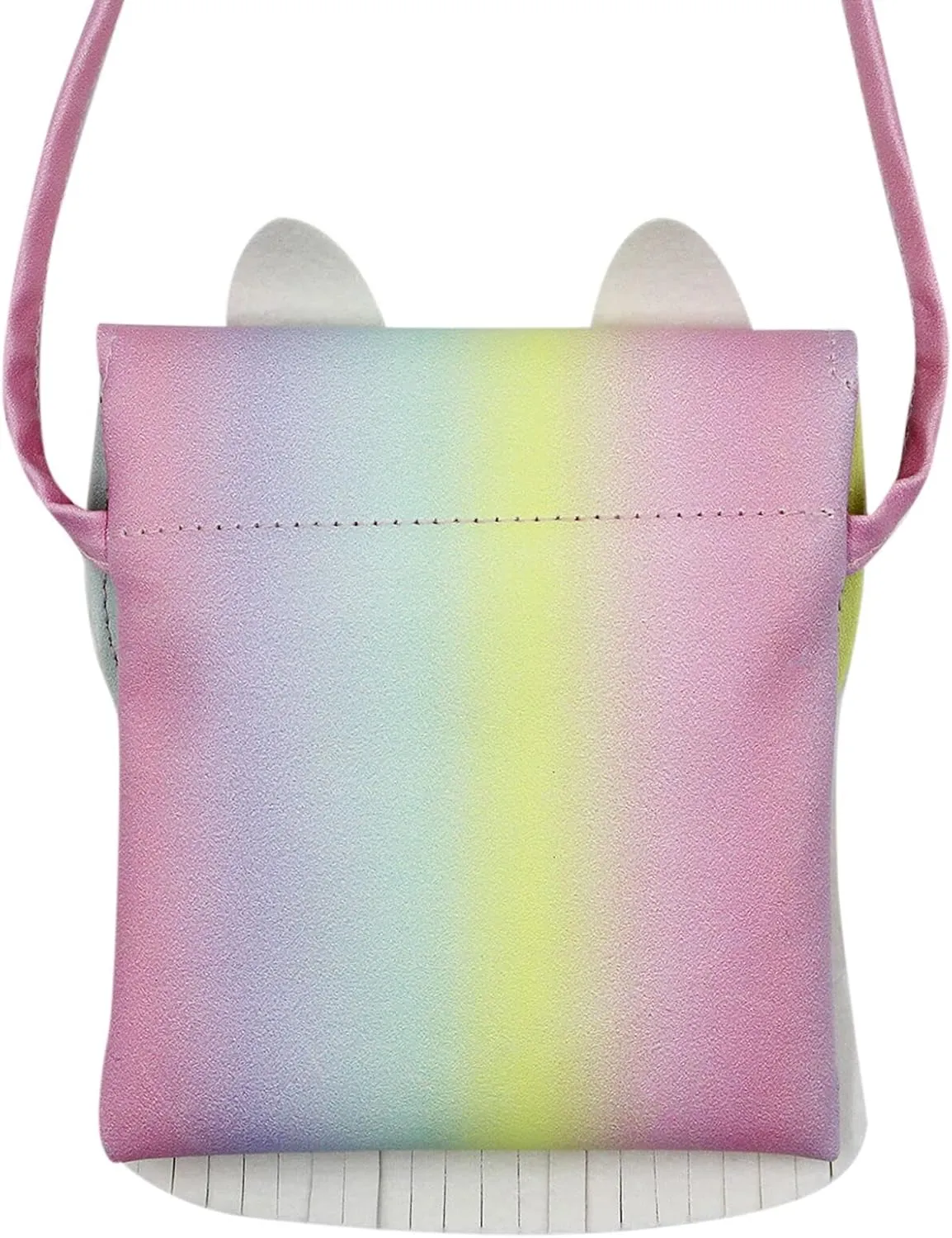 ZGMYC Cat Tassel Shoulder Bag for Girls Kids Cute Rainbow Small Coin Purse Crossbody Satchel (4.9'' x 5.3'')